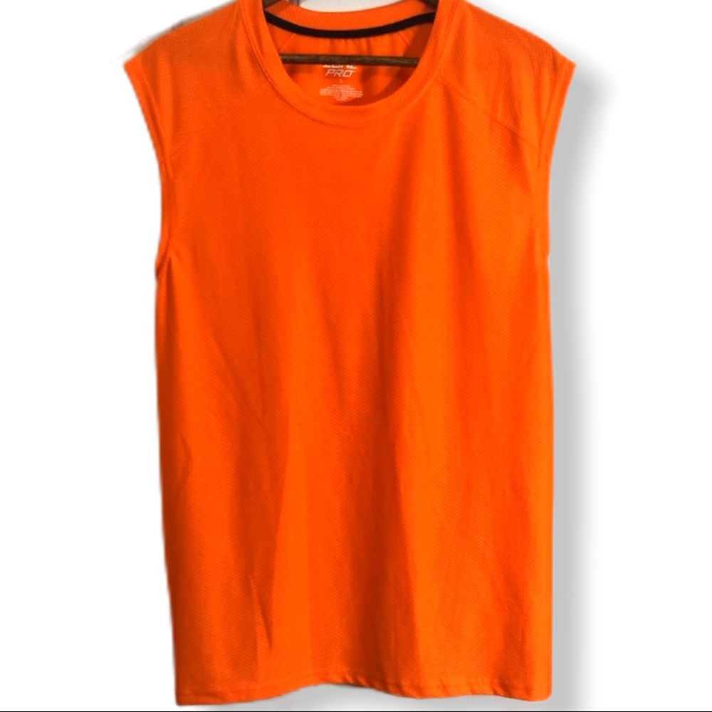 4/$25 Sale orange mesh muscle tank workout shirt